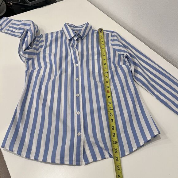 J. Crew Women’s Striped Blue Small Shirt Long Sleeve Button Up Preppy Academia - Picture 5 of 5